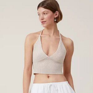 NWOT Cotton On Sun Set Crochet Halter Crop Top in Stone
